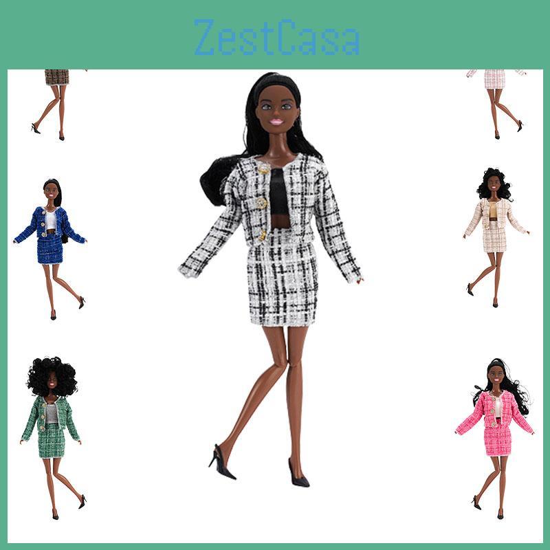 30cm11 Hochwertige 30cm11 Zoll Modepuppe mit elegantem Stil Europäisch und Amerikanisch Afrikanische schwarze Haut Lockiges Haar Verfügbar Auf