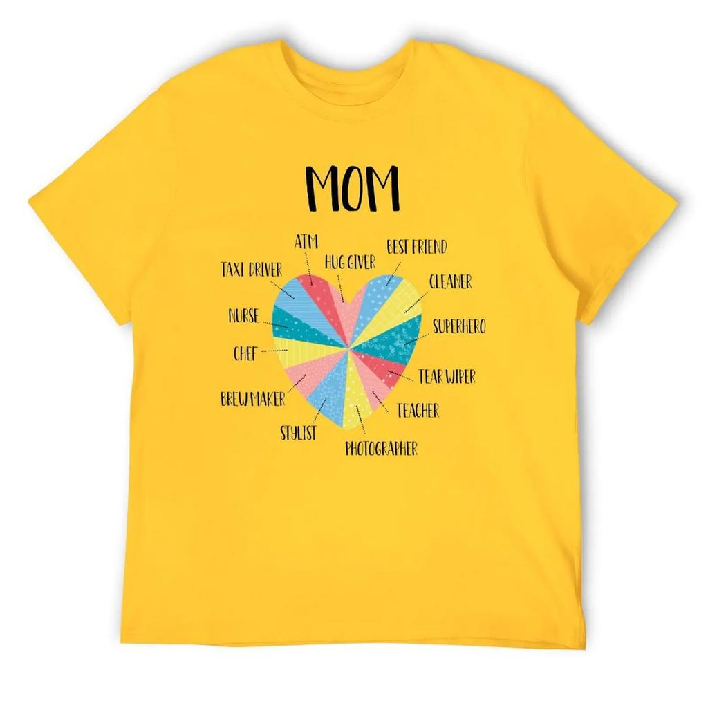 Mother's Day Mom Heart Multitasking Funny Mom Mom T-shirt Crewneck Campaign Top Tee Hipster Leisure Funny Geek USA Size