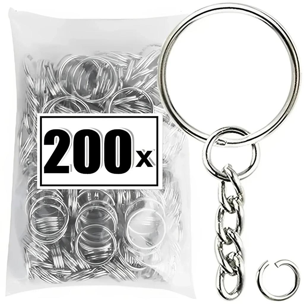 50/500pcs Metal Blank Keyring Keychain Split Rings Keyfob Keyrings Lobster Clasp Keychain Key Pendant Ring Stainless Steel Rings