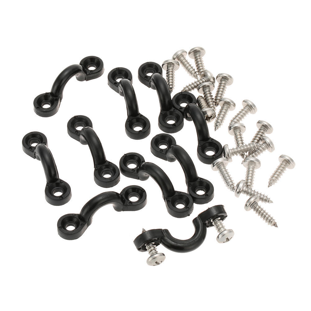10pcs Nylon Bungee Deck Loops Tie Down Pad Eye with 20 Screws for Boat Kayak Deck Rigging Kit