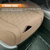 Luxury Faux Leather Car Seat Cover, Anti-Slip Waterproof Universal Front Bottom Seat Protector With Storage Pocket, Triangular Pattern Vehicle Seats
