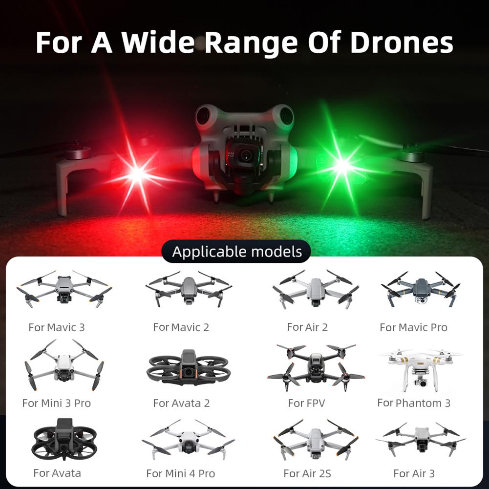 Drone Strobe Light USB Rechargeable Wireless LED Drone Flash Light Turn Signal Indicator Warning Lamp for DJI Avata 2 /Mini 3/4