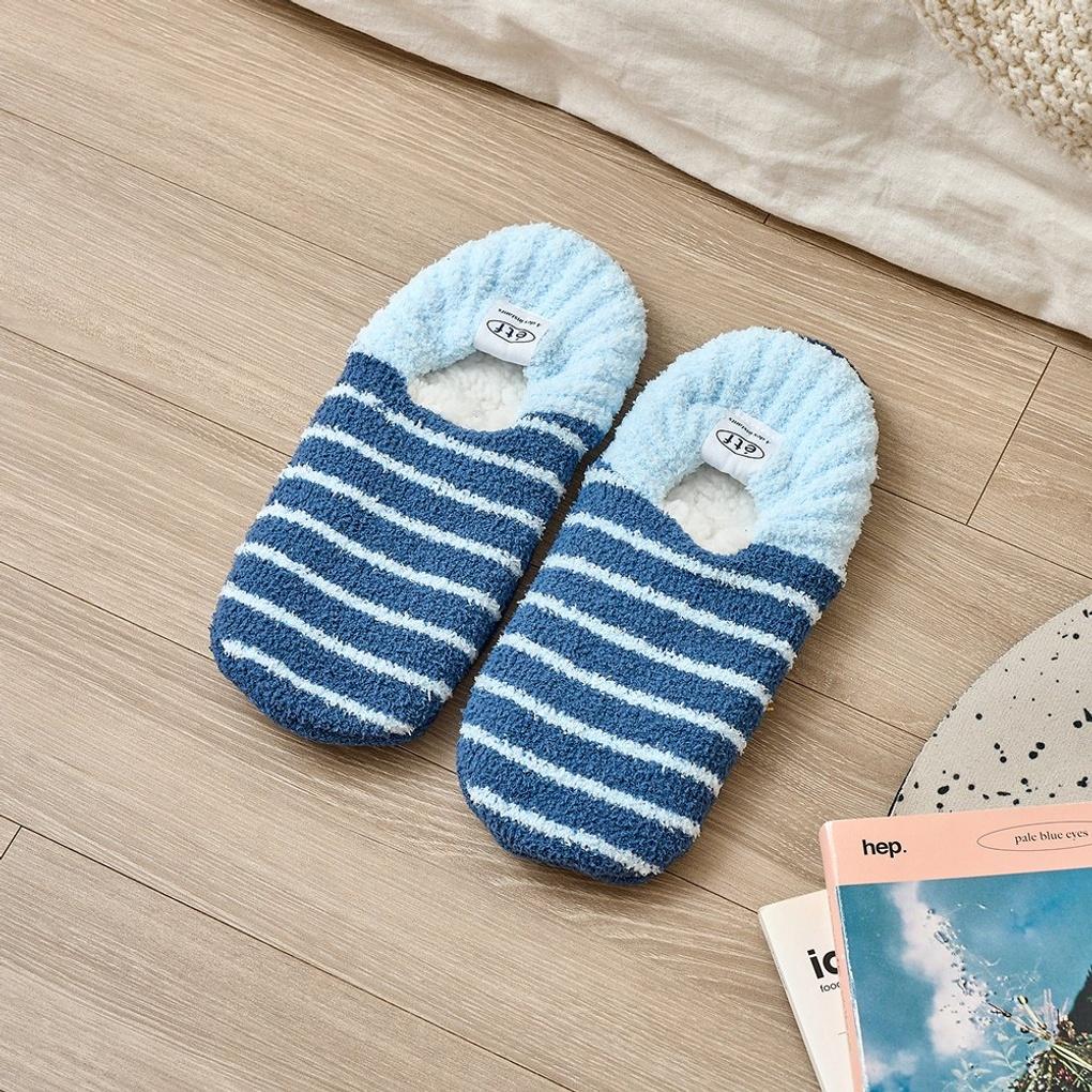 

Носки Мягкие Домашние Тапочки Полоска Темно-синий_FS1025063 ivory