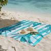 1 buc. pătură de plajă de exterior, imprimeu cu dungi de palmier de cocos verde, covoraș de plajă imprimat portabil, ușor de curățat, țesătură 100% poliester