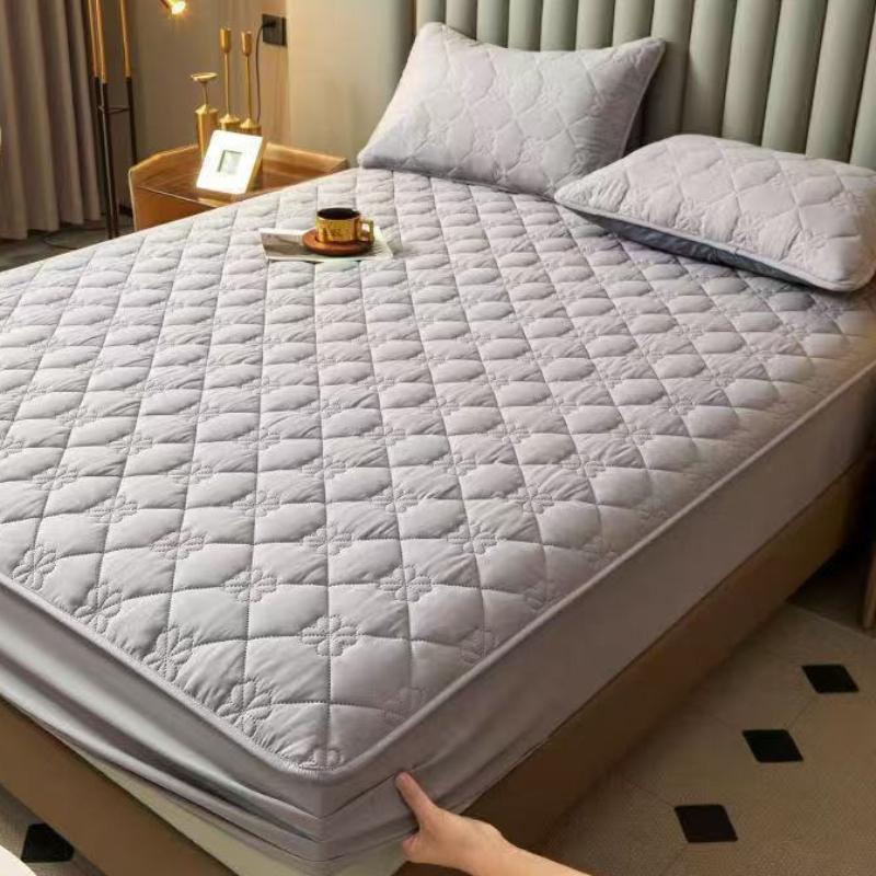 1pcs Waterproof Thickened Fitted Sheet Cotton Quilted Bedspread Full Package Mattress Protective Cover Anti Slip and Dustproof Covers Home Textiles