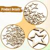 100 Pieces Hollow Star Unfinished Wood Cutouts Multipurpose Hoops for Party