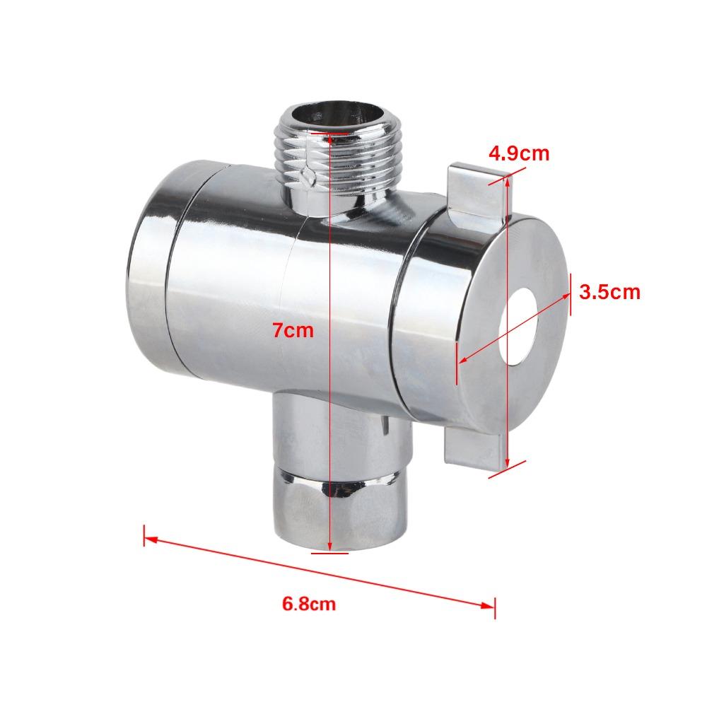 G1/2 Inch Thread Shower Diverter Valve Chrome Finished Bidet Diverter Valve  Bathroom  Use