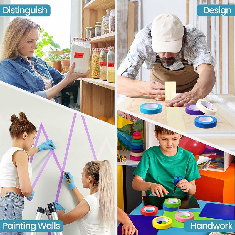 10M Maler Farbmaskingband Regenbogen Bunt Bastelkunst Papierband Für Kinder Beschriften Kunsthandwerk DIY Dekoration Lehre
