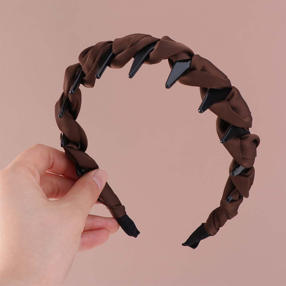 Comfortable Wrapped Hair Hoop Adjustable Toothed Headband Non-Slip Headband  Makeup Application