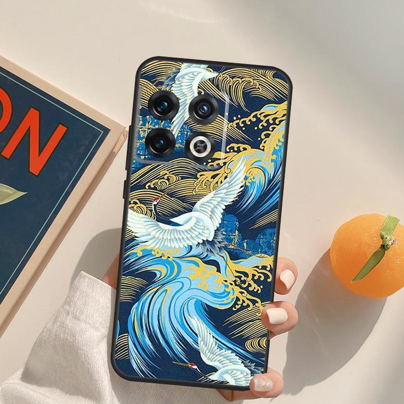 Japanese Cranes Art Case For OnePlus 13T 10T 10R 12R 13R 15 13 12 11 10 9 Pro Nord CE 5 2 3 4 Lite N20 N30 Cover