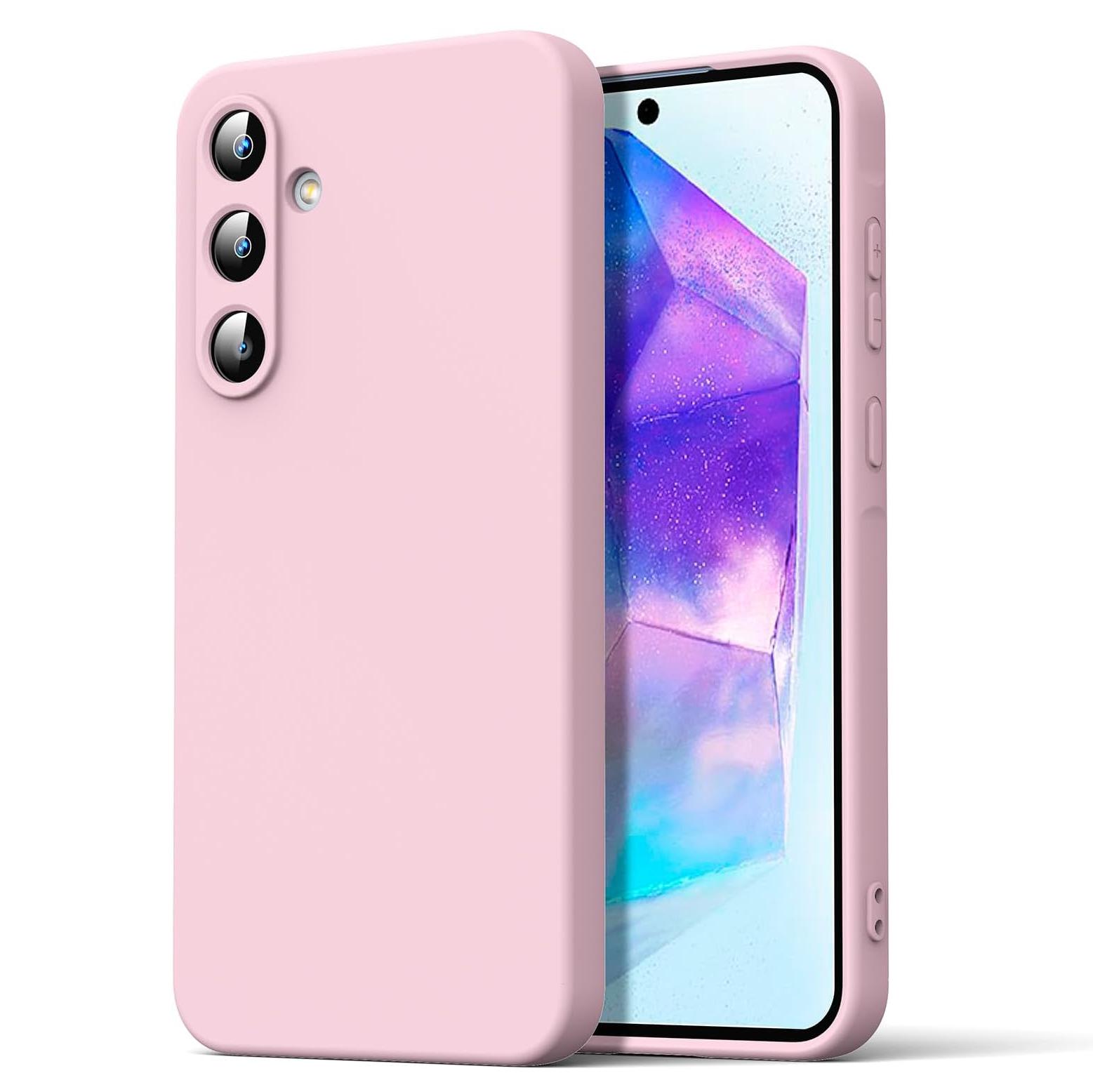 

Роскошный жидкий силиконовый чехол для Samsung Galaxy A55 A35 A 35 5G A 55, мягкий чехол For Samsung A55 розовый