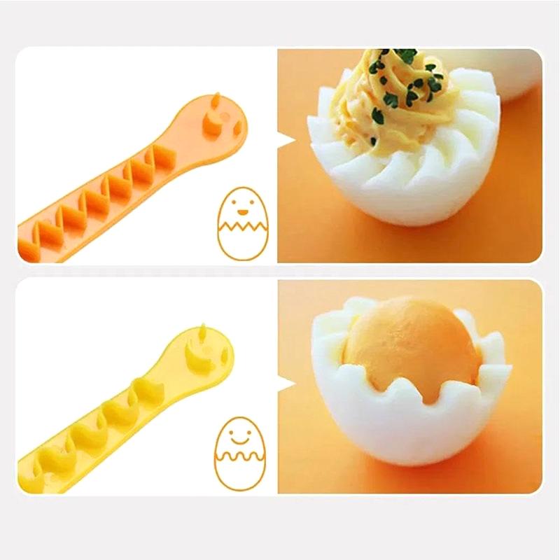 2 ks Krajkový kráječ vajec Kráječ vajec Roztomilý tvar skořápky Vytváření Vařená vejce Bento Řezání květin Kuchyňské pomůcky Nástroje