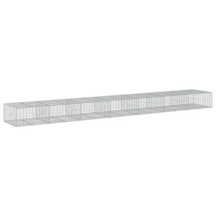 VidaXL Panier gabion avec couvercle 700x100x50 cm fer galvanisé, mur en gabion, mur de soutènement en gabion, clôture en 3295184