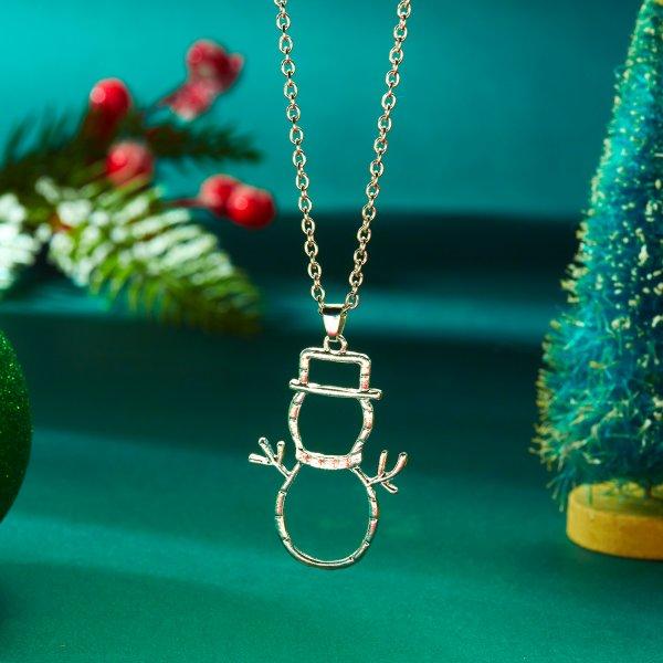 

Luxury Zircon Crystal Christmas Tree Pendant Necklace For Women Exquisite Rhinestone Snowflake Clavicle Chain Jewelry Xmas Gifts