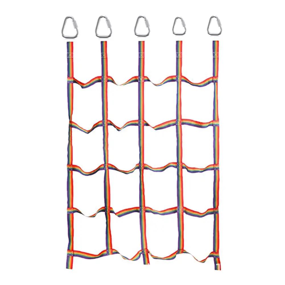 Kids Active Climbing Toys Wooden Rope Ladder 5-Level Doubles as Swing Accessory Suitable Outdoor Playground Indoor Backyard