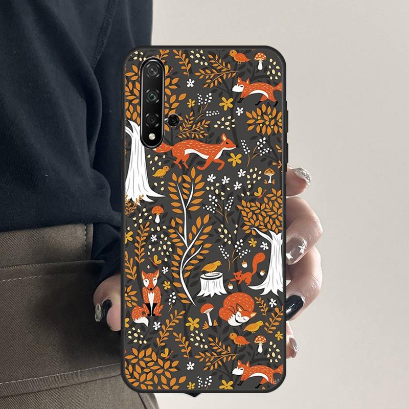 Autumn Leaves Fall Fox For Huawei Nova Y70 Y90 Y60 Y61 Y91 Y72 9 10 SE 12i 12s 11i 5T P60 Pro P20 P30 P40 Lite Case