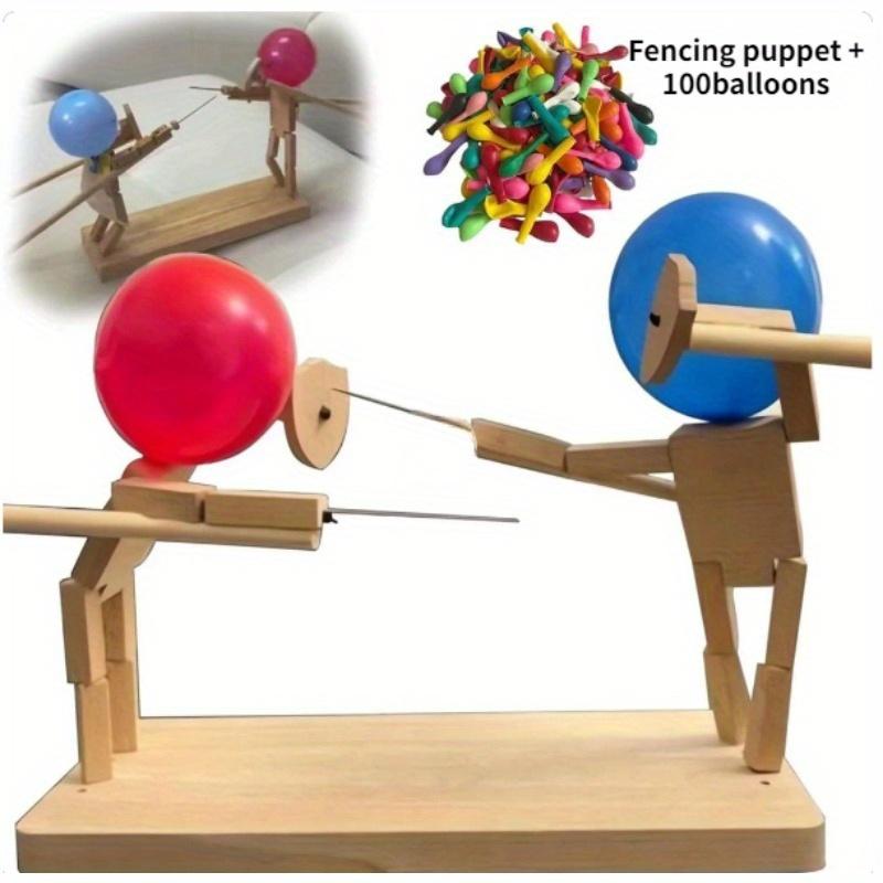 

Воздушный шар, бамбуковый человек, битва, деревянные боты, боец ​​для 2 игроков, быстрая игра в битву с воздушными шарами, деревянное фехтование ручной работы, кукольная забавная игрушка 1set