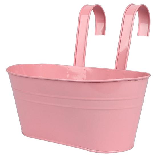 Portafiori da Interno ed Esterno Fioriera Sospesa in Metallo, Vaso da Fiori con Fori di Drenaggio, Ganci Staccabili, Contenitori a Gancio per Ringhiera del Balcone per Recinzione del Giardino