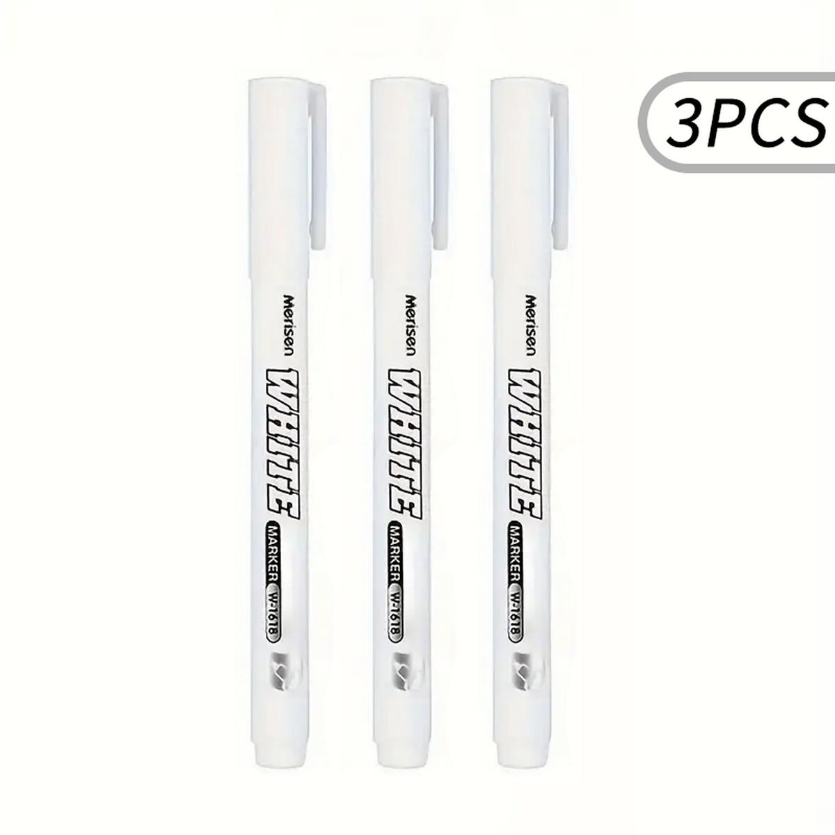 

3/6pcs Waterproof White Marker Pen for Tire Painting, Fabric, Wood, and Leather - Permanent Alcohol Paint Graffiti Pen with Oily