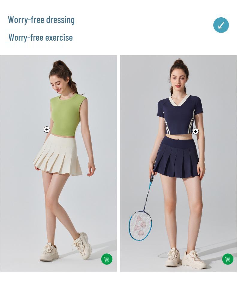 Antibacterial Pleated Athletic Skirt: Nude Feel, Quick-Dry, Anti-Exposure, Yoga, Golf, Tennis