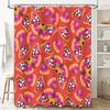 Vibrant Butterfly Print Shower Curtain Pink Yellow Colorful Floral Pattern Bath Decor for Home Use.