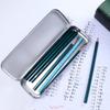 Single Layer Student Pen Box Silver Stationery Box Pencil Case Pencil Box Pencil Storage Box