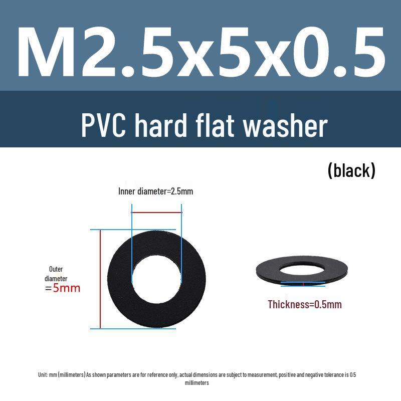 Yigu Black Nylon PVC Sealing Washer M4/M5: Thick, Insulating Plastic for Screws