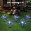 Solar Powered Sparkle Lawn Lights Outdoor Garden LED Dandelion String Lights Firework Design for Landscape Wedding Party Decor