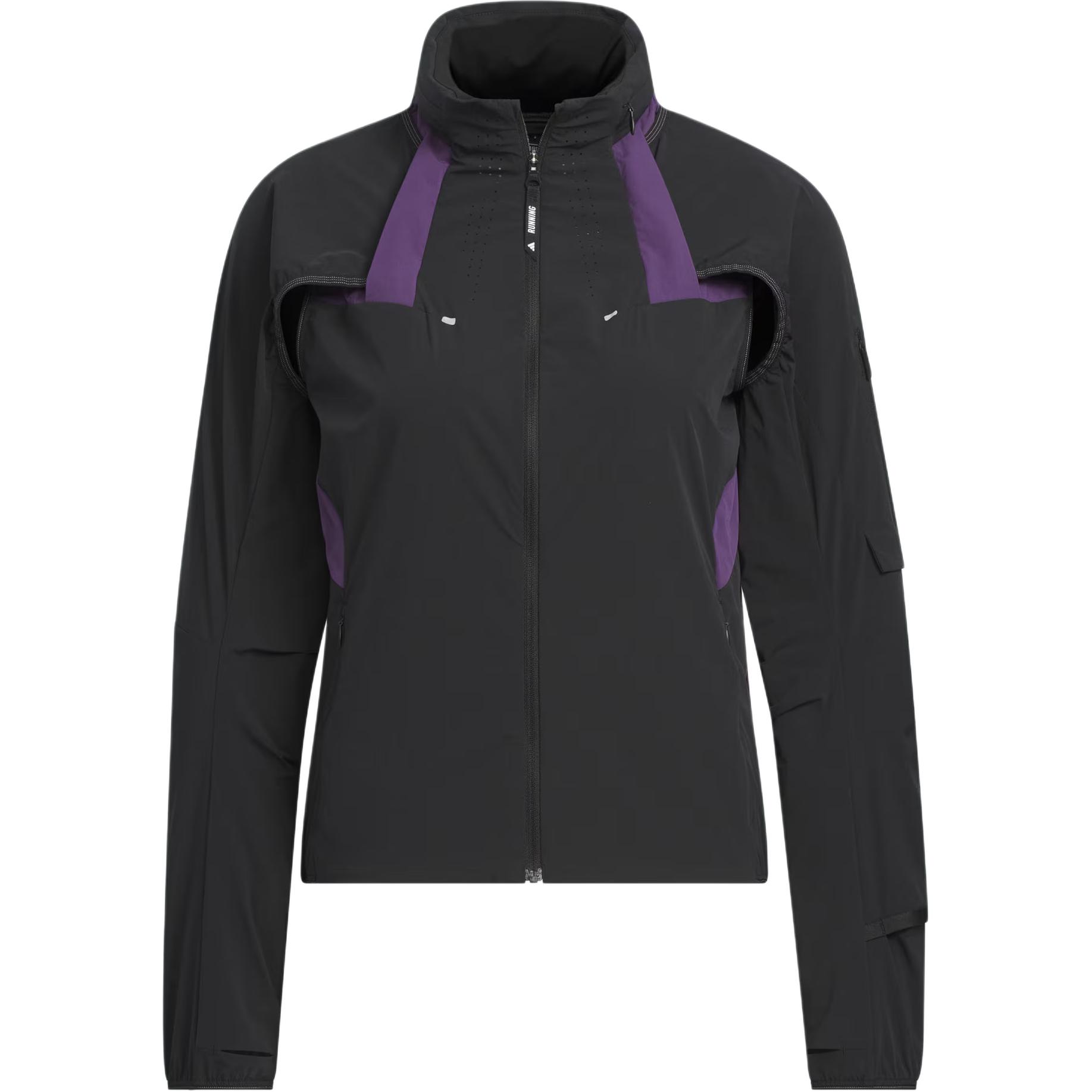 

adidas Women s RUN W BREEZE J Running Jacket Black/Purple KF4923 L