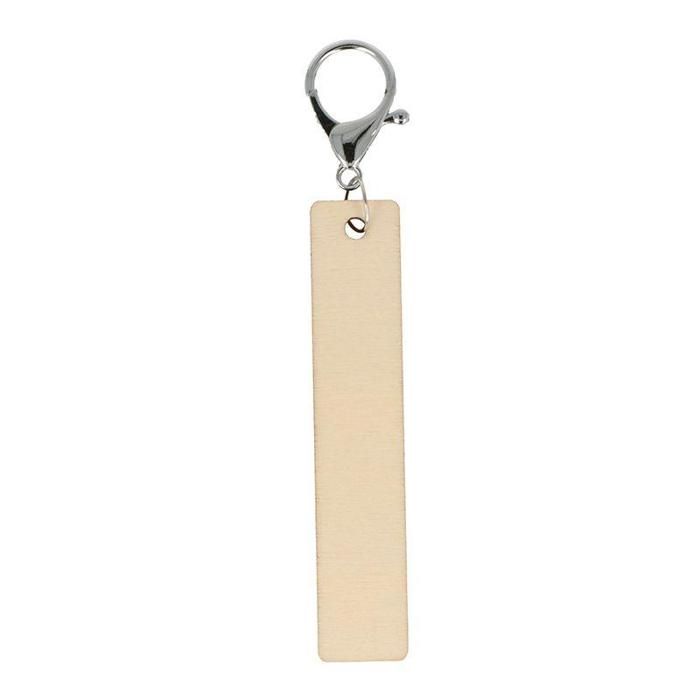 Porte-clés - ARTEMIO - Rectangulaire - Bois - 2 x 10 cm - 3 pcs