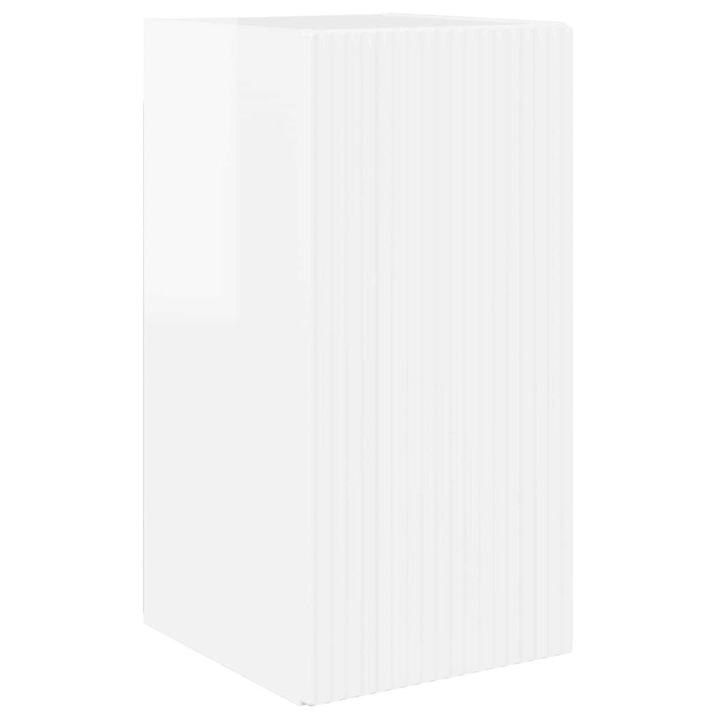 TV Wall Shelf Set 4 pcs High Gloss White Particleboard