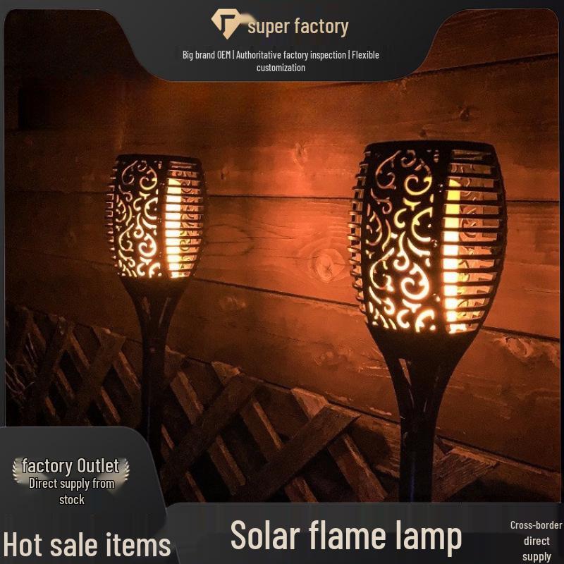 

Cross-Border Solar LED Garden Torch Light for Bright Outdoor Pathway Decor 12 LED Mini Torch (Single)