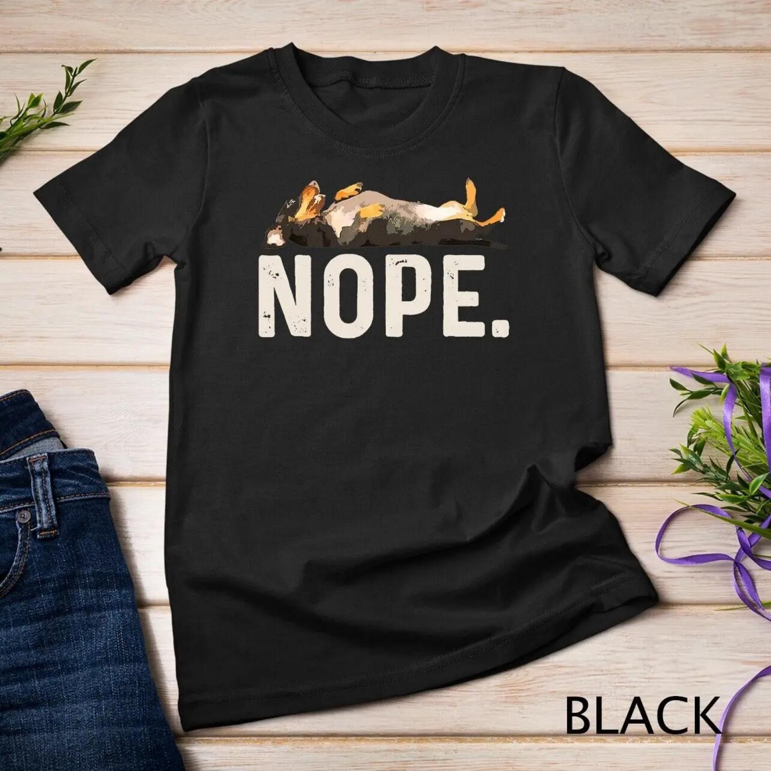 Nope Lazy Dachshund T Shirt S