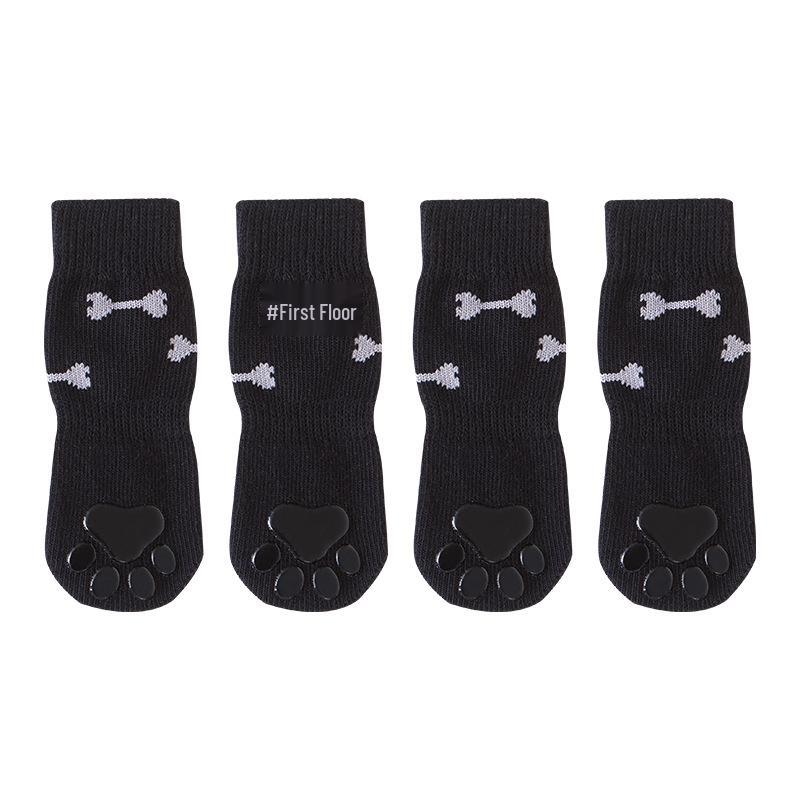 TinyBush Non-Slip Dog Socks with Magic Tape for Medium To Large Dogs - Perfect for Autumn and Winter