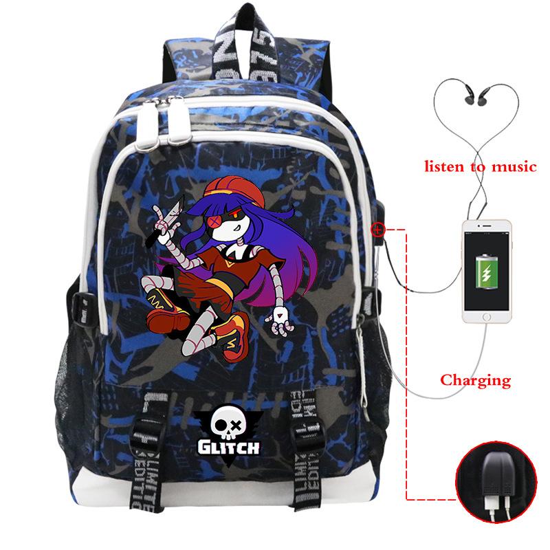 Murder Drones Leisure Travel Backpack Multifunctional USB Student School Bag Large Capacity