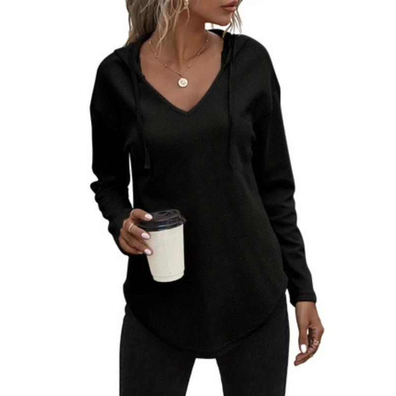 YYFS Felpe con cappuccio e felpe con cappuccio a maniche lunghe con stampa tinta unita casual alla moda da donna