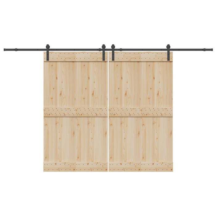 VidaXL Sliding Door Hardware Kit 183 Cm Steel Black, Sliding Door Hardware, Door Rail of 3295777