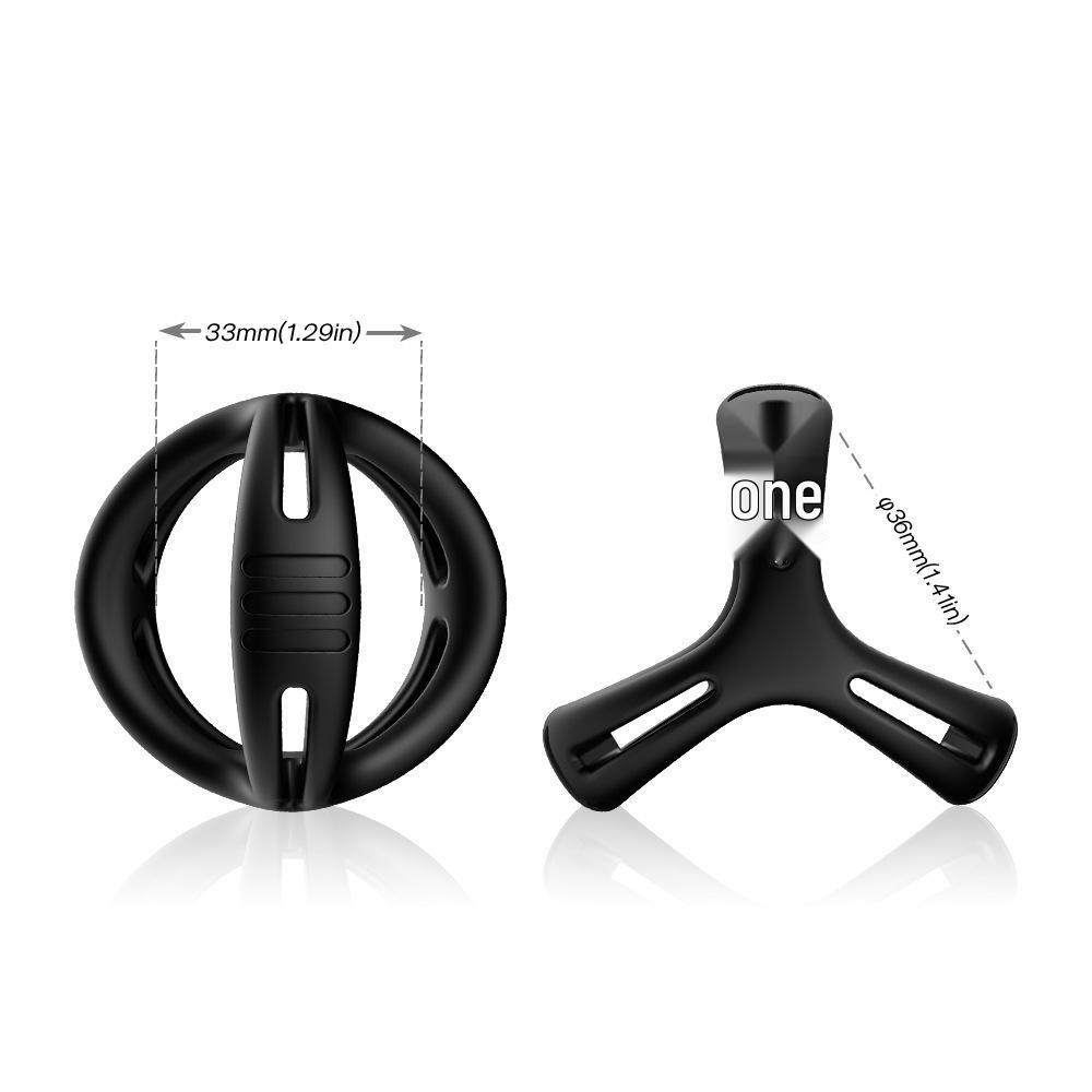 USK-C11 Silicone Triple Ring Men's Scrotum Restraint Crystal Sun Ring