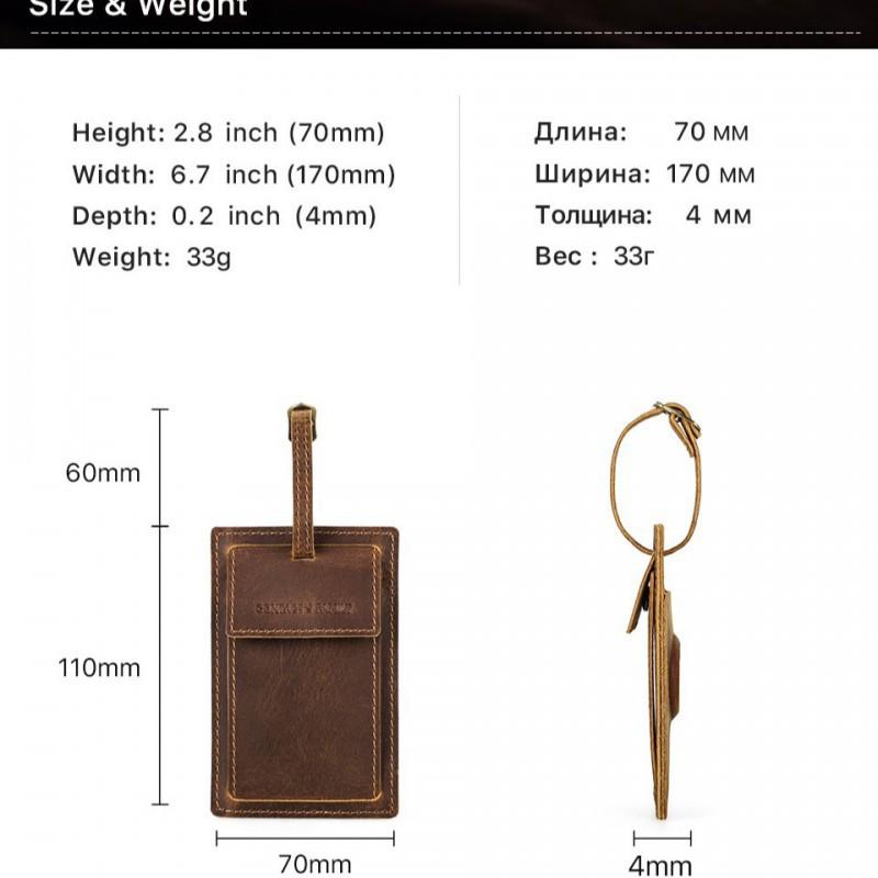 Crazy Horse Leather Suitable AirTag Tracker European American Trendy Retro Luggage Tag