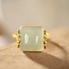 Ethnic Cloud Pattern Retro Jade-Inspired Elegant Women's Open Ring