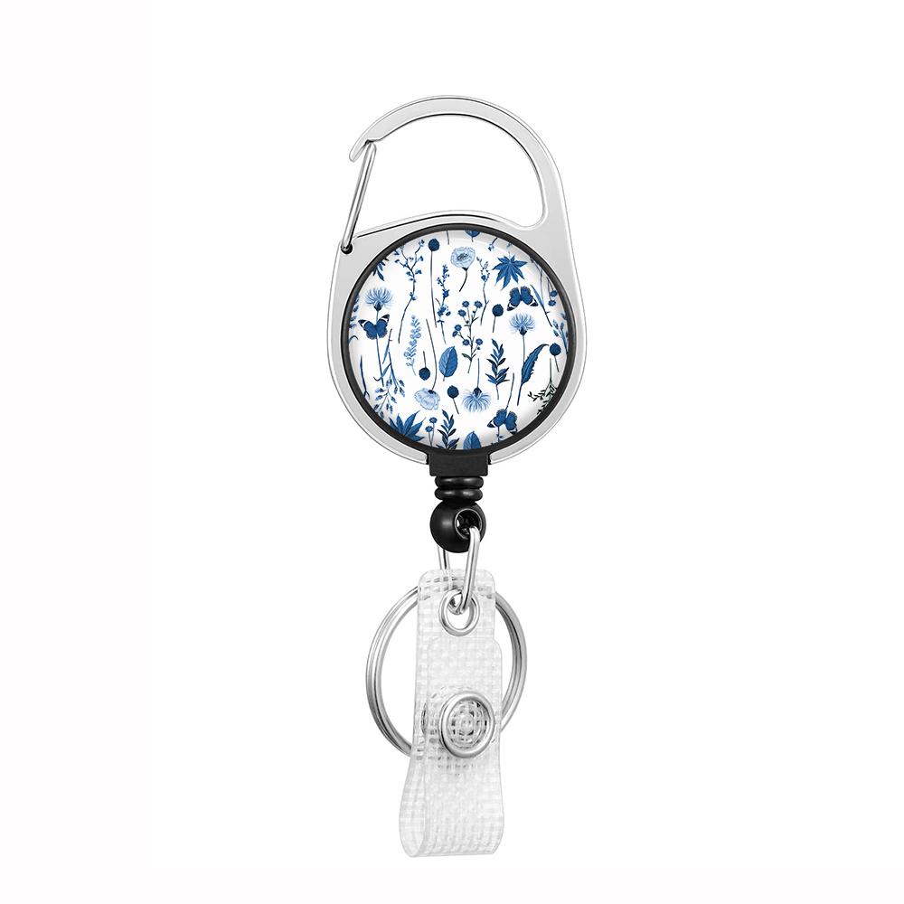 Plant Flowers Clip Lanyards ID Badge Holder Porta Credencial Lanyards Keychain Badge Reel Nurse Retractable Wholesale