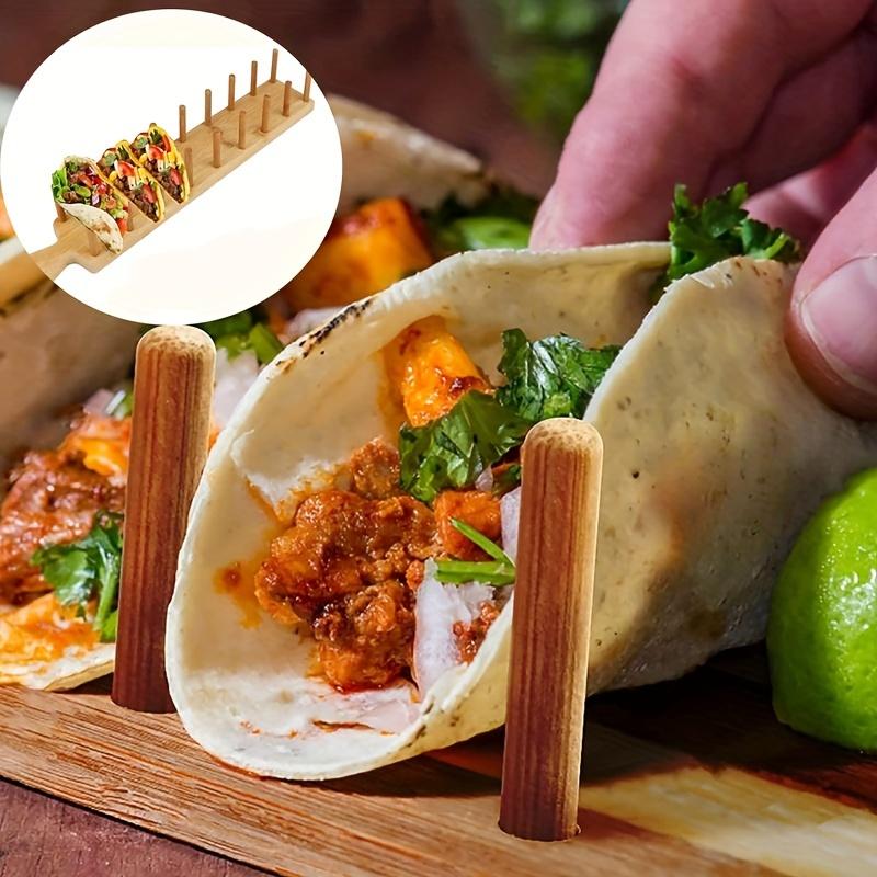 Bambus Taco Halter Hält 8 Tacos Jeder Taco Ständer Mehrzweck Lebensmittelständer Hartschalen Tacos Rack Für Küche Charcuterie Tortillas
