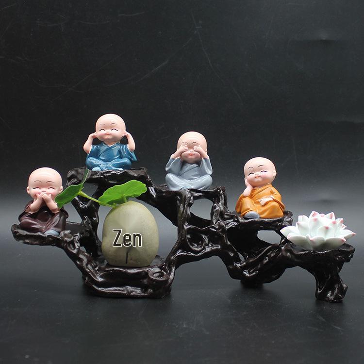 Zen Monk Figurine Ornament for Home Decor - Perfect for Living Room, Office, or Gift Displays