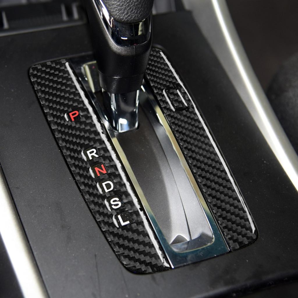2pcs Carbon Fiber Car Interior Gear Shift Panel Decal Decorative Cover Trim For Honda Accord 2013-2017