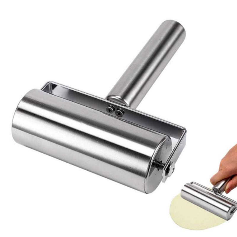 Stainless Steel Rolling Pin Pastry Pizza Fondant Bakers Roller Metal Kitchen Tool For Baking Dough Pizza Steamed Bun Rolling Pin