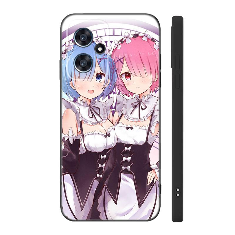 Anime Cute REM Black Silicone Phone Case For Xiaomi POCO X3 X4 NFC F3 F4 GT F5 M3 M4 M6 X5 X6 Pro 5G C55 C65 M5