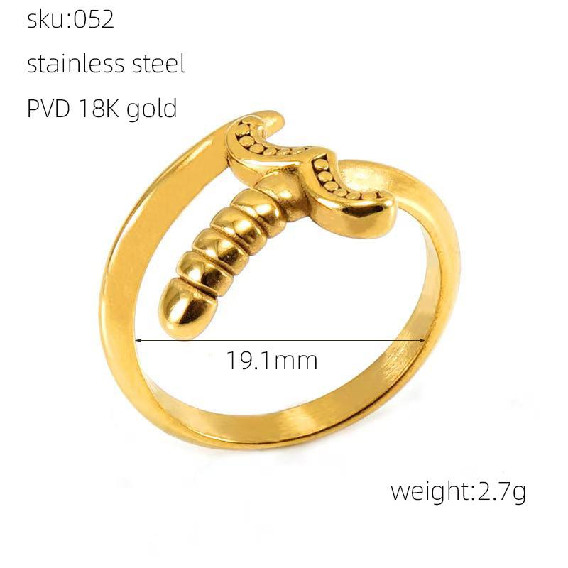 

Модное женское регулируемое кольцо из титановой стали, с покрытием из 18-каратного золота, открытая шинка, не тускнеющий элегантный стиль Adjustable opening