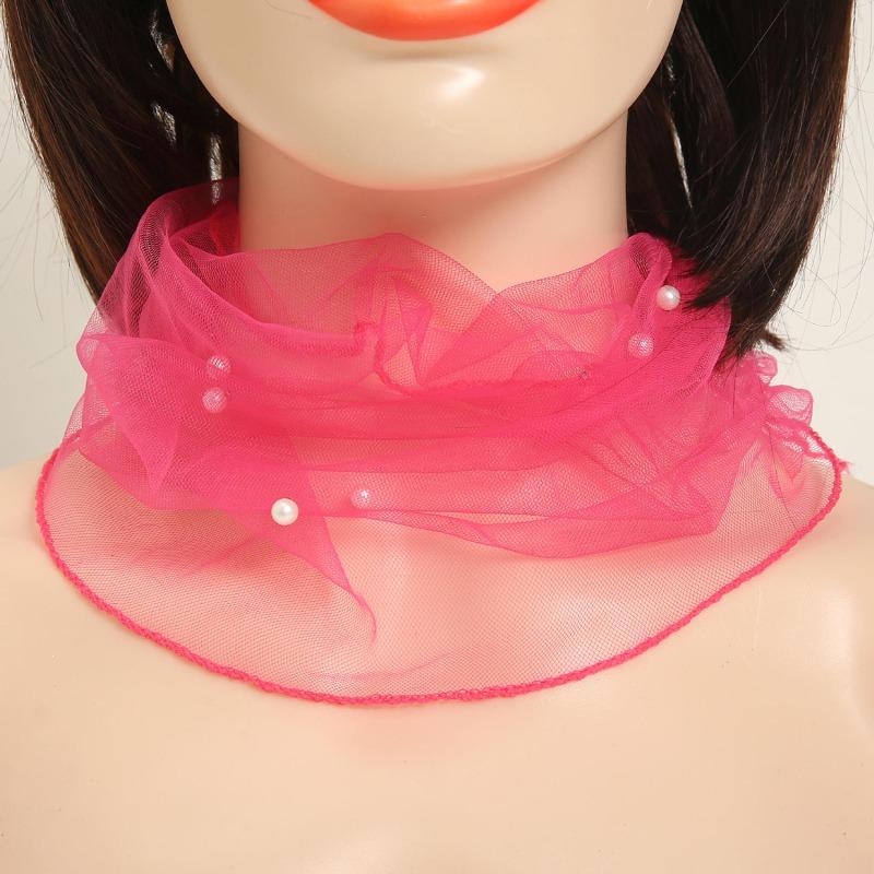 1 Stück Eleganter Transparenter Damen Schal Netz Halsketten Schal Kreis Schal Für Herbst Kleidung Accessoires