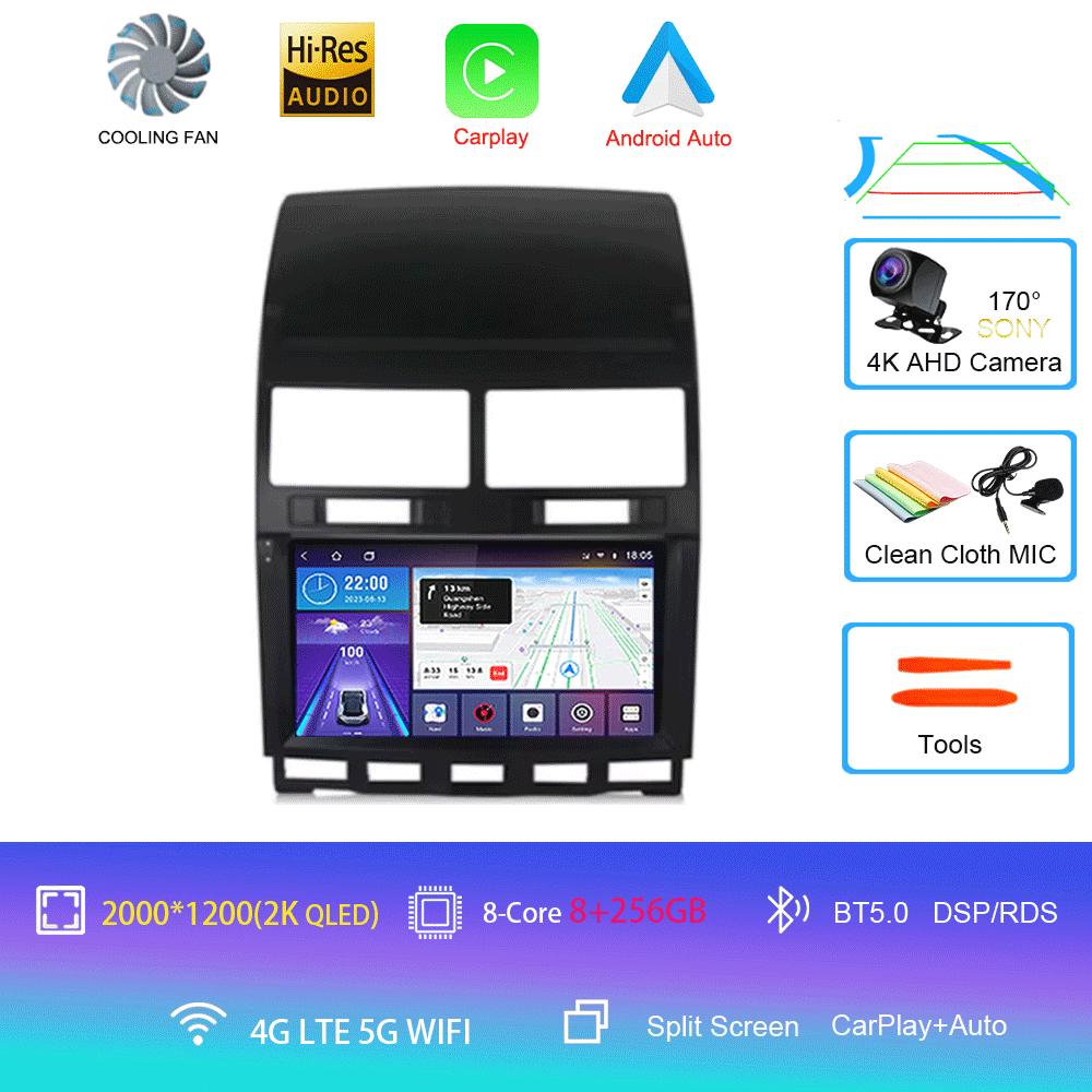 Car Radio Android 14 Carplay Auto For Volkswagen Touareg GP 2002 - 2010 Navigation GPS Multimedia Player Stereo Video wifi+4G BT