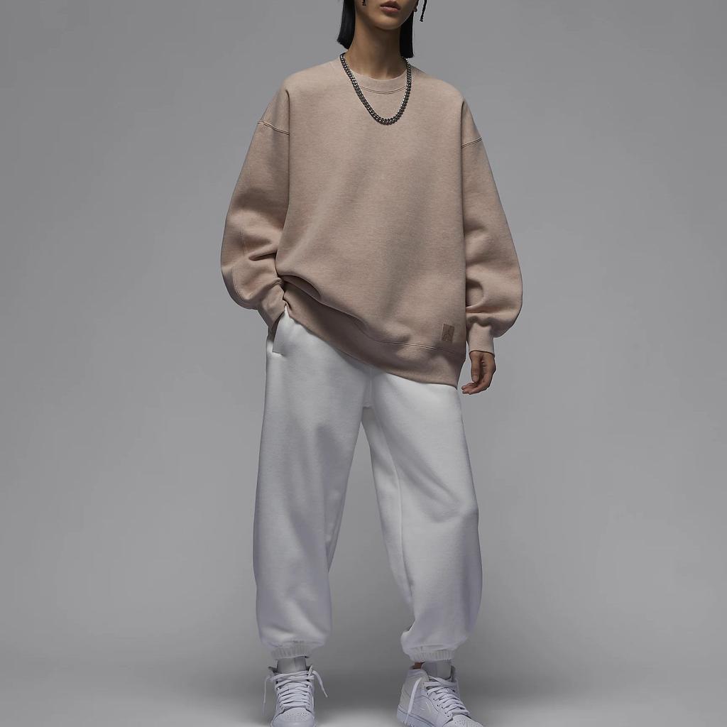 Jordan Solid Color Crew Neck Casual Long Sleeve Sweatshirt Women sweatshirt Medium-Brown FB5117-244